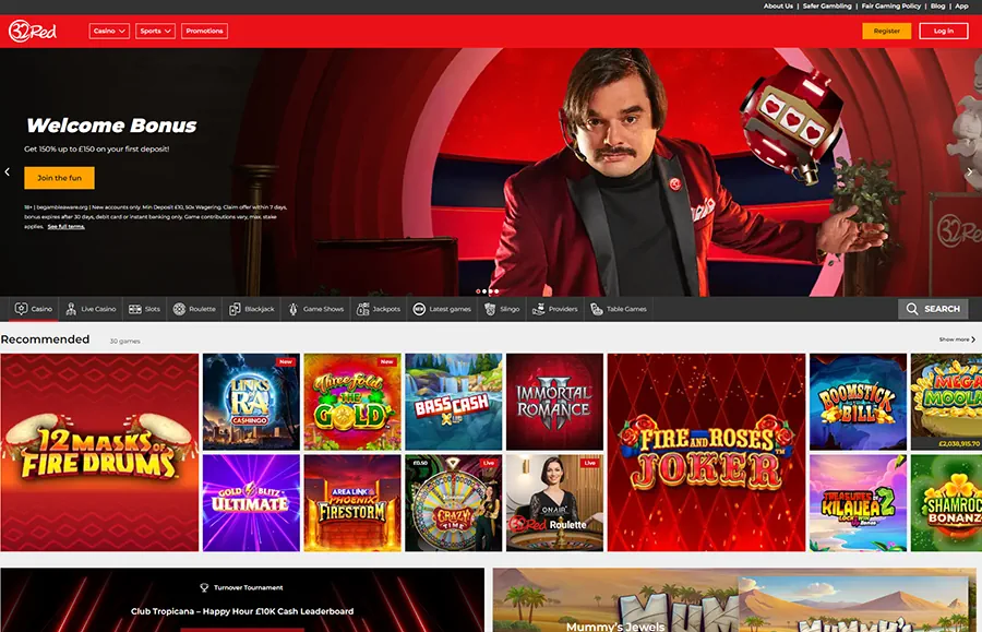32red Casino Main Page