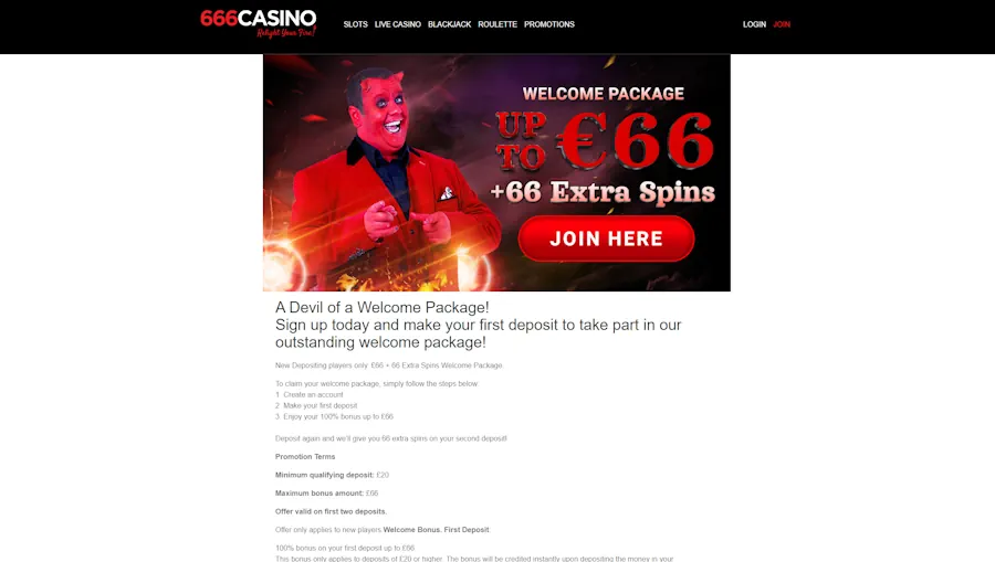 666 Casino Welcome Bonus