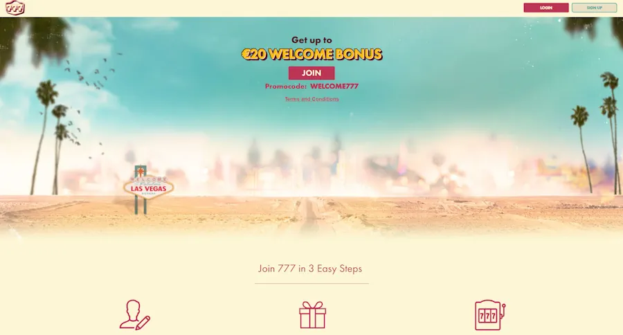777 Casino welcome bonus