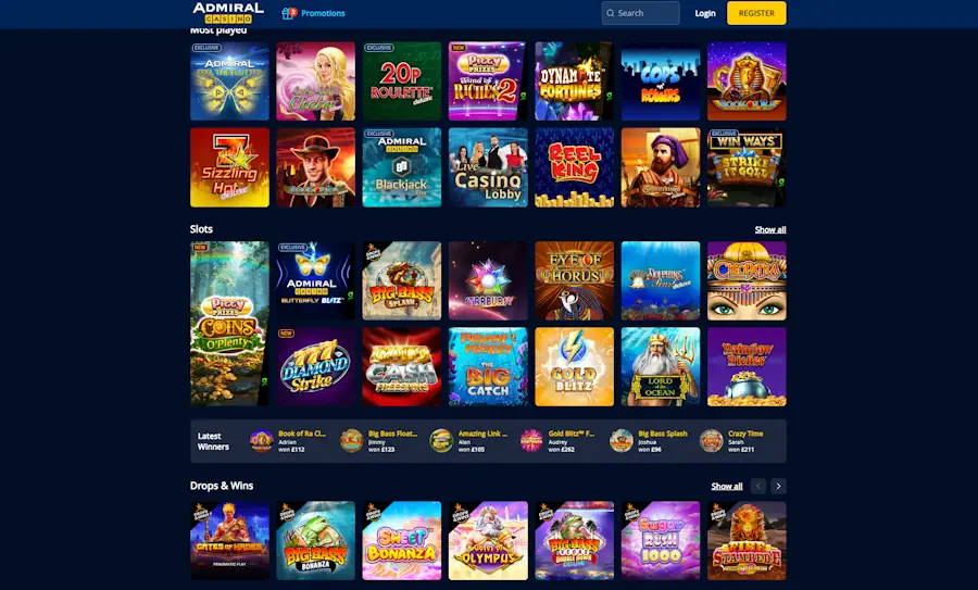 Admiral Casino games