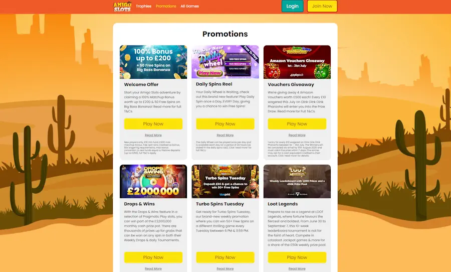 Amigo slots bonuses