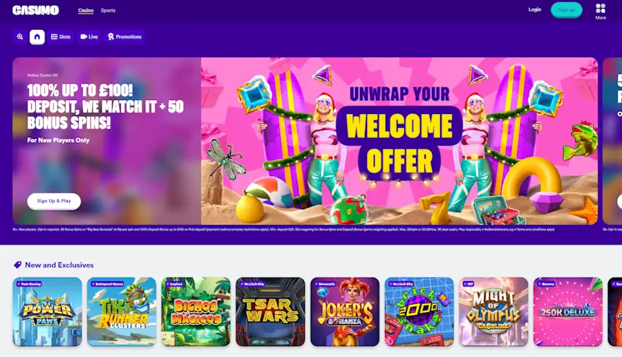 Casumo Casino main page